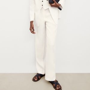 COPY - Massimo Dutti straight-leg linen pants white NEW 4 36